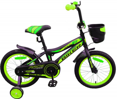 Детский велосипед Favorit Biker 18" черно-зеленый